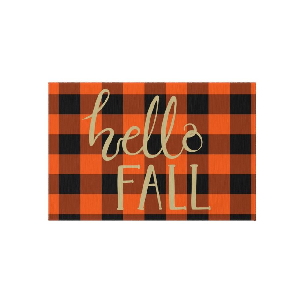 Hello Fall Outdoor Rug, Front Porch Rug, Fall Rug, Hello Fall Rug, Fall Welcome - Picture 2 of 4
